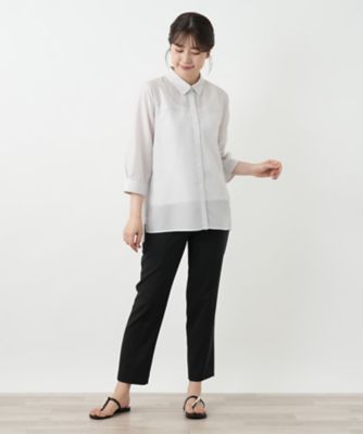 シアーストライプブラウス【Ｌｅｉｌｉａｎ　ＷＨＩＴＥ　ＬＡＢＥＬ】