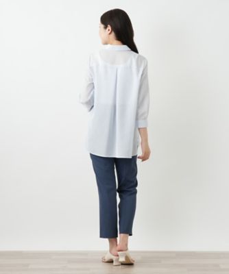 シアーストライプブラウス【Ｌｅｉｌｉａｎ　ＷＨＩＴＥ　ＬＡＢＥＬ】