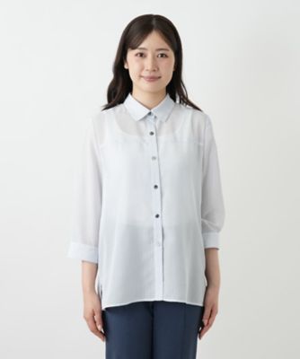シアーストライプブラウス【Ｌｅｉｌｉａｎ　ＷＨＩＴＥ　ＬＡＢＥＬ】