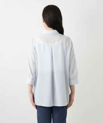 シアーストライプブラウス【Ｌｅｉｌｉａｎ　ＷＨＩＴＥ　ＬＡＢＥＬ】