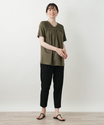 デザインＶネックカットソー【Ｌｅｉｌｉａｎ　ＷＨＩＴＥ　ＬＡＢＥＬ】
