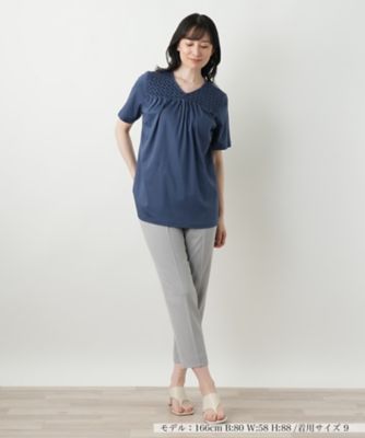 デザインＶネックカットソー【Ｌｅｉｌｉａｎ　ＷＨＩＴＥ　ＬＡＢＥＬ】