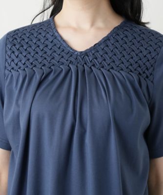 デザインＶネックカットソー【Ｌｅｉｌｉａｎ　ＷＨＩＴＥ　ＬＡＢＥＬ】