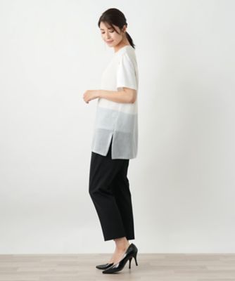 カラーブロックニットベスト【Leilian WHITE
