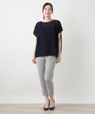 花柄フレンチスリーブニット【Ｌｅｉｌｉａｎ　ＷＨＩＴＥ　ＬＡＢＥＬ】