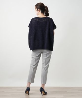 花柄フレンチスリーブニット【Ｌｅｉｌｉａｎ　ＷＨＩＴＥ　ＬＡＢＥＬ】