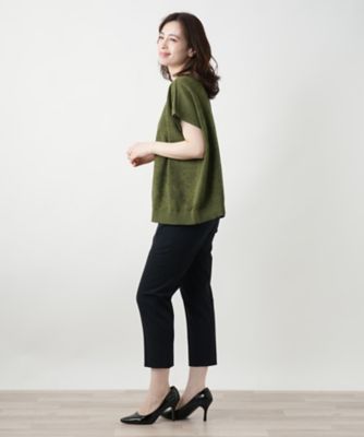 花柄フレンチスリーブニット【Ｌｅｉｌｉａｎ　ＷＨＩＴＥ　ＬＡＢＥＬ】