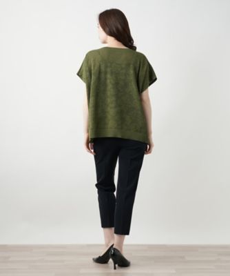 花柄フレンチスリーブニット【Ｌｅｉｌｉａｎ　ＷＨＩＴＥ　ＬＡＢＥＬ】