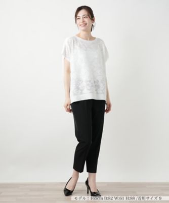 花柄フレンチスリーブニット【Ｌｅｉｌｉａｎ　ＷＨＩＴＥ　ＬＡＢＥＬ】