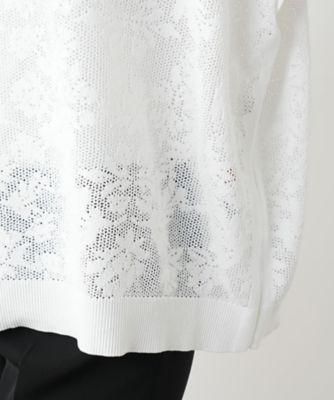 花柄フレンチスリーブニット【Ｌｅｉｌｉａｎ　ＷＨＩＴＥ　ＬＡＢＥＬ】