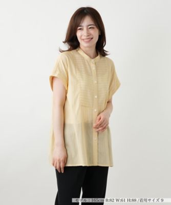 ＜Leilian (Women)＞バンドカラーブラウス【Ｌｅｉｌｉａｎ　ＷＨＩＴＥ　ＬＡＢＥＬ】