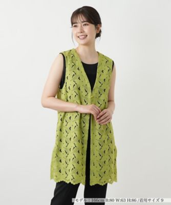 ＜Leilian (Women)＞レースベスト【Ｌｅｉｌｉａｎ　ＷＨＩＴＥ　ＬＡＢＥＬ】
