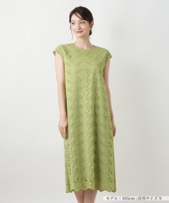 ＜Leilian (Women)＞カットワークレースワンピース【Ｌｅｉｌｉａｎ　ＷＨＩＴＥ　ＬＡＢＥＬ】