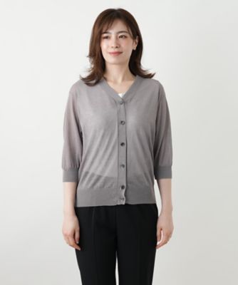 七分袖ニットカーディガン【Ｌｅｉｌｉａｎ　ＷＨＩＴＥ　ＬＡＢＥＬ】