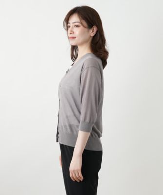 七分袖ニットカーディガン【Ｌｅｉｌｉａｎ　ＷＨＩＴＥ　ＬＡＢＥＬ】
