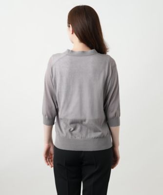 七分袖ニットカーディガン【Ｌｅｉｌｉａｎ　ＷＨＩＴＥ　ＬＡＢＥＬ】