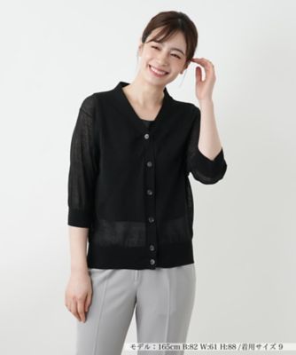 七分袖ニットカーディガン【Ｌｅｉｌｉａｎ　ＷＨＩＴＥ　ＬＡＢＥＬ】