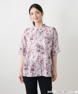 Leilian / レリアン フラワーチェックブラウス【Leilian WHITE LABEL】 フラワーチェックブラウス【Leilian WHITE