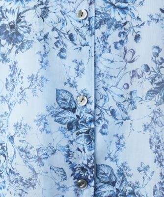 花柄スタンドカラーブラウス【Leilian WHITE LABEL