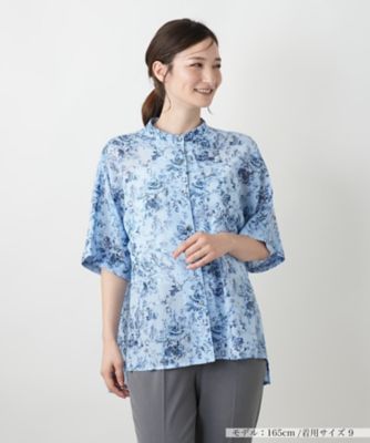 美品✳︎レリアン Ldelian 現行 半袖リネンロングシャツ 異素材