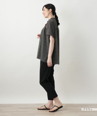 シアーチェックブラウス【Leilian WHITE LABEL 