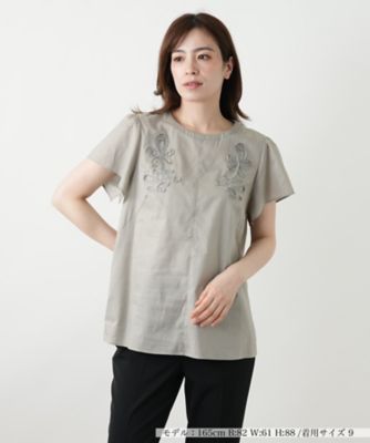 ＜Leilian (Women)＞フラワー刺繍ブラウス【Ｌｅｉｌｉａｎ　ＷＨＩＴＥ　ＬＡＢＥＬ】