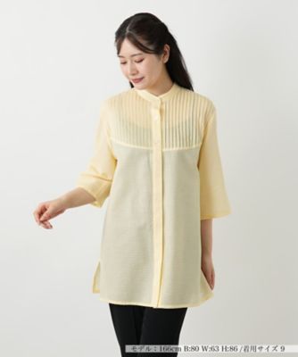 バンドカラーブラウス【Ｌｅｉｌｉａｎ　ＷＨＩＴＥ　ＬＡＢＥＬ】