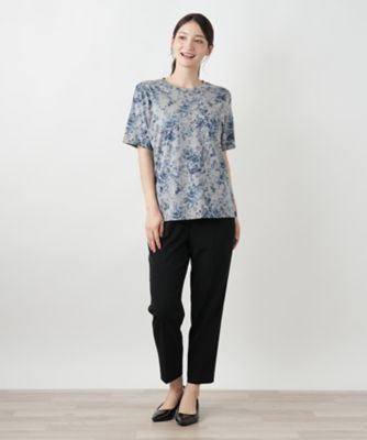 【新品】定価29,700円　レリアン　フラワープリント半袖Tシャツ　花束　9号 新品】定価29,700円 レリアン フラワープリント半袖Tシャツ 花束