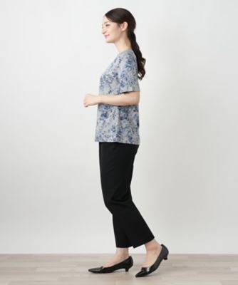 【新品】定価29,700円　レリアン　フラワープリント半袖Tシャツ　花束　9号 フラワープリントTシャツ【Leilian WHITE
