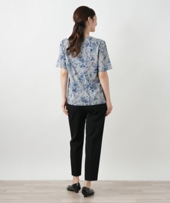 フラワープリントTシャツ【Leilian WHITE