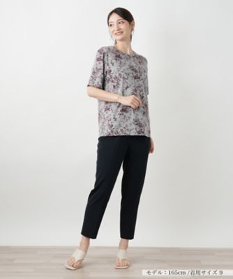 【新品】定価29,700円　レリアン　フラワープリント半袖Tシャツ　花束　9号 新品】定価29,700円 レリアン フラワープリント半袖Tシャツ 花束