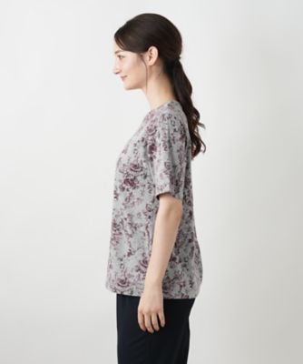 フラワープリントTシャツ【Leilian WHITE