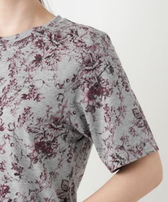 【新品】定価29,700円　レリアン　フラワープリント半袖Tシャツ　花束　9号 フラワープリントTシャツ【Leilian WHITE