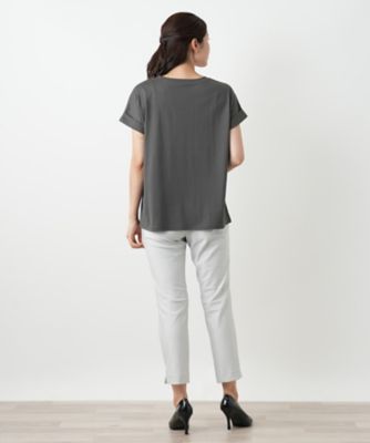 【新品】定価28,600円　レリアン　刺繍半袖Tシャツ　パリ　ホワイト　13＋ スパンコール刺繍Tシャツ【Leilian WHITE LABEL】|レリアン