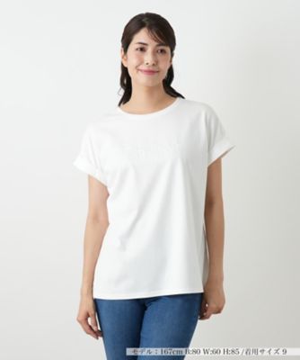 Leilian (Women)/レリアン ロゴ刺繍Tシャツ【Leilian WHITE LABEL】