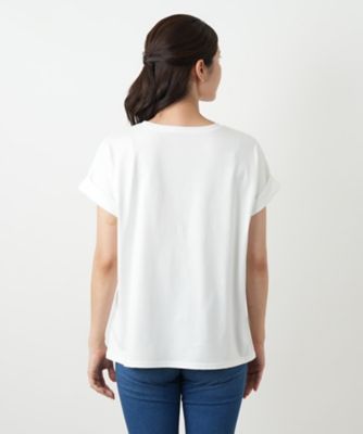 【新品】定価28,600円　レリアン　刺繍半袖Tシャツ　パリ　ホワイト　11号 刺繍ロゴTシャツ【Leilian WHITE LABEL