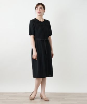 ベルト付きプリーツワンピース【Leilian WHITE