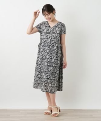 プリントＶネックワンピース【Ｌｅｉｌｉａｎ　ＷＨＩＴＥ　ＬＡＢＥＬ】