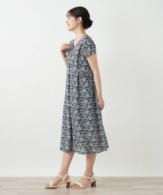 プリントＶネックワンピース【Ｌｅｉｌｉａｎ　ＷＨＩＴＥ　ＬＡＢＥＬ】
