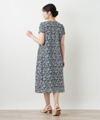 プリントＶネックワンピース【Ｌｅｉｌｉａｎ　ＷＨＩＴＥ　ＬＡＢＥＬ】