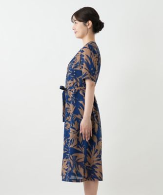 リーフ柄フレアワンピース【Ｌｅｉｌｉａｎ　ＷＨＩＴＥ　ＬＡＢＥＬ】