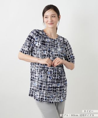 ＜Leilian (Women)＞グラフィカルプリントブラウス【Ｌｅｉｌｉａｎ　ＷＨＩＴＥ　ＬＡＢＥＬ】