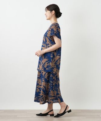 美品 Leilian レリアン ネイビー チュニック  11号　L  スカーフ柄 美品 Leilian レリアン ネイビー チュニック 11号 L スカーフ柄