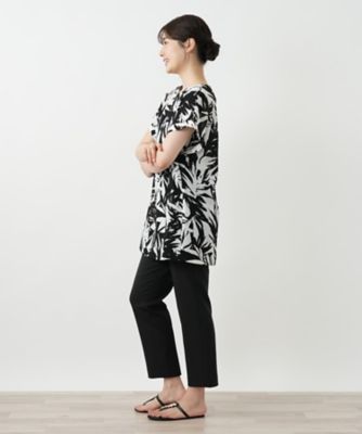 リーフ柄チュニックブラウス【Leilian WHITE LABEL 