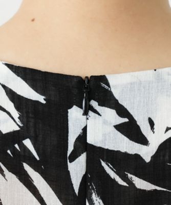 リーフ柄チュニックブラウス【Leilian WHITE LABEL 