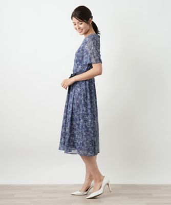 フラワー柄フレアワンピース【Leilian WHITE