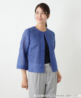 ＜Leilian (Women)＞ノーカラージャケット【Ｌｅｉｌｉａｎ　ＷＨＩＴＥ　ＬＡＢＥＬ】