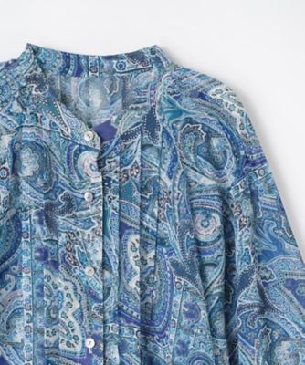 ペイズリー柄バンドカラーブラウス【Ｌｅｉｌｉａｎ　ＷＨＩＴＥ　ＬＡＢＥＬ】