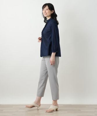 シアーチェックブラウス【Ｌｅｉｌｉａｎ　ＷＨＩＴＥ　ＬＡＢＥＬ】
