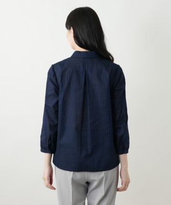 シアーチェックブラウス【Ｌｅｉｌｉａｎ　ＷＨＩＴＥ　ＬＡＢＥＬ】